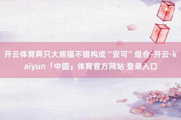 开云体育两只大熊猫不错构成“安可”组合-开云·kaiyun「中国」体育官方网站 登录入口