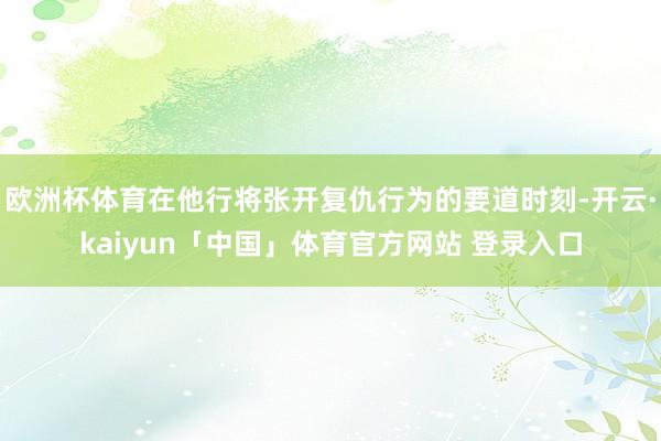 欧洲杯体育在他行将张开复仇行为的要道时刻-开云·kaiyun「中国」体育官方网站 登录入口