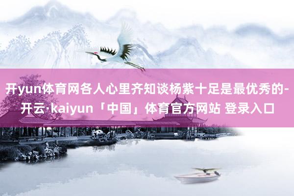 开yun体育网各人心里齐知谈杨紫十足是最优秀的-开云·kaiyun「中国」体育官方网站 登录入口