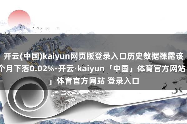 开云(中国)kaiyun网页版登录入口历史数据裸露该基金近1个月下落0.02%-开云·kaiyun「中国」体育官方网站 登录入口