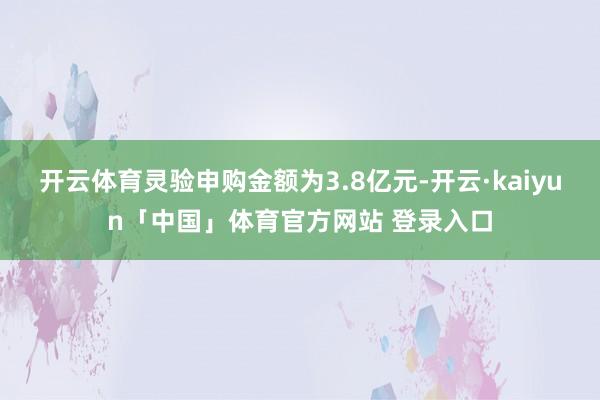 开云体育灵验申购金额为3.8亿元-开云·kaiyun「中国」体育官方网站 登录入口