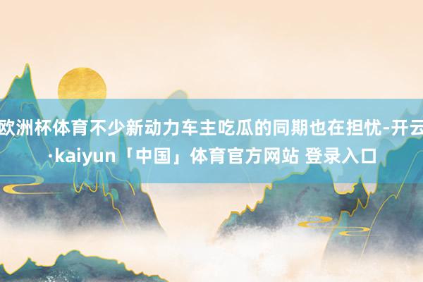 欧洲杯体育不少新动力车主吃瓜的同期也在担忧-开云·kaiyun「中国」体育官方网站 登录入口