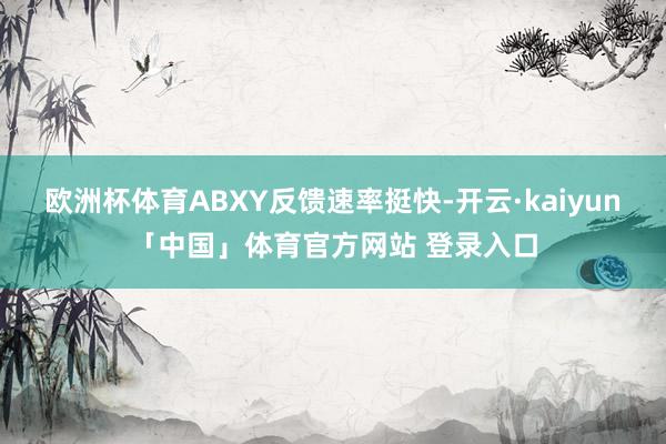欧洲杯体育ABXY反馈速率挺快-开云·kaiyun「中国」体育官方网站 登录入口
