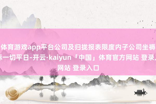 体育游戏app平台公司及归拢报表限度内子公司坐褥目标一切平日-开云·kaiyun「中国」体育官方网站 登录入口