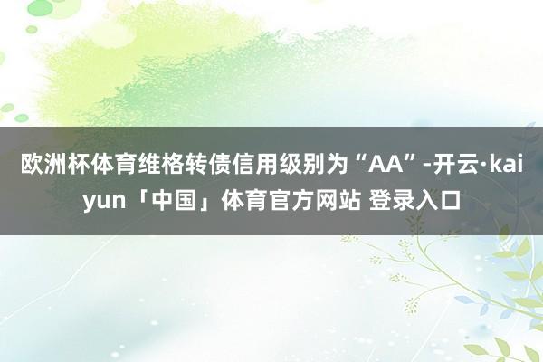 欧洲杯体育维格转债信用级别为“AA”-开云·kaiyun「中国」体育官方网站 登录入口