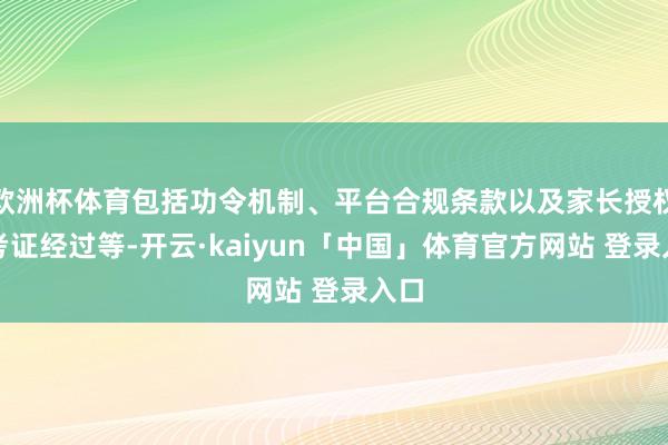 欧洲杯体育包括功令机制、平台合规条款以及家长授权的考证经过等-开云·kaiyun「中国」体育官方网站 登录入口