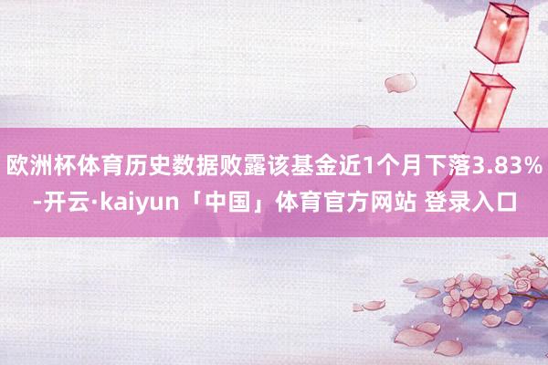 欧洲杯体育历史数据败露该基金近1个月下落3.83%-开云·kaiyun「中国」体育官方网站 登录入口