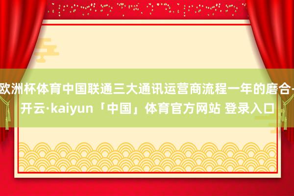 欧洲杯体育中国联通三大通讯运营商流程一年的磨合-开云·kaiyun「中国」体育官方网站 登录入口