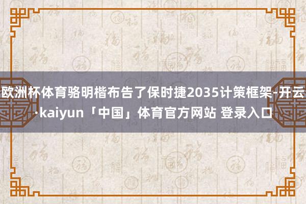 欧洲杯体育骆明楷布告了保时捷2035计策框架-开云·kaiyun「中国」体育官方网站 登录入口
