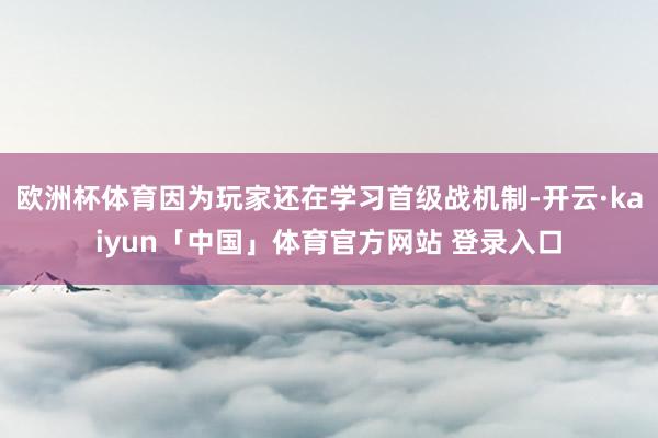 欧洲杯体育因为玩家还在学习首级战机制-开云·kaiyun「中国」体育官方网站 登录入口
