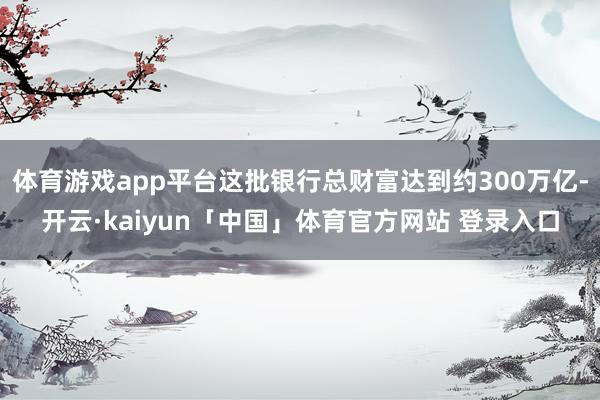 体育游戏app平台这批银行总财富达到约300万亿-开云·kaiyun「中国」体育官方网站 登录入口