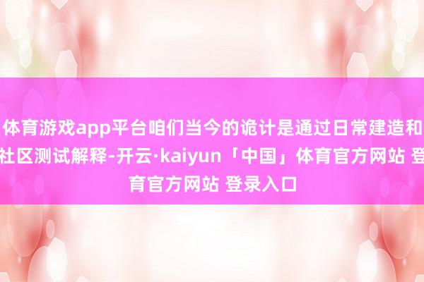 体育游戏app平台咱们当今的诡计是通过日常建造和小限度社区测试解释-开云·kaiyun「中国」体育官方网站 登录入口