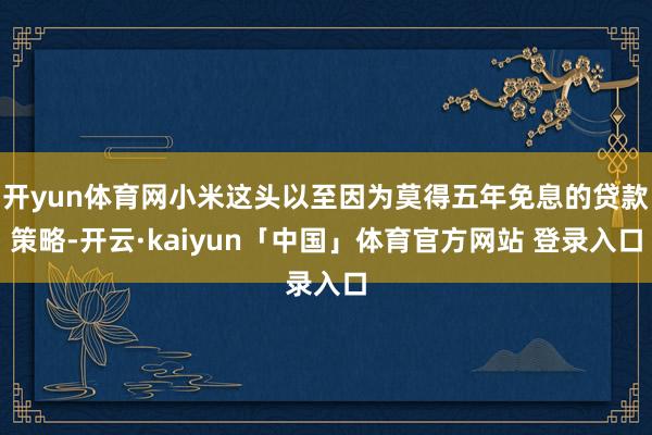 开yun体育网小米这头以至因为莫得五年免息的贷款策略-开云·kaiyun「中国」体育官方网站 登录入口