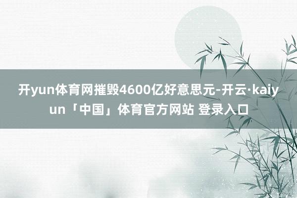 开yun体育网摧毁4600亿好意思元-开云·kaiyun「中国」体育官方网站 登录入口