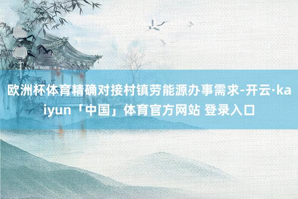 欧洲杯体育精确对接村镇劳能源办事需求-开云·kaiyun「中国」体育官方网站 登录入口