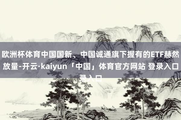 欧洲杯体育中国国新、中国诚通旗下握有的ETF赫然放量-开云·kaiyun「中国」体育官方网站 登录入口
