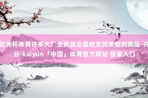 欧洲杯体育许多大厂坐窝就会跟收支同类型的竞品-开云·kaiyun「中国」体育官方网站 登录入口