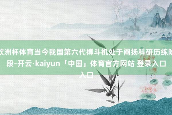 欧洲杯体育当今我国第六代搏斗机处于阐扬科研历练阶段-开云·kaiyun「中国」体育官方网站 登录入口